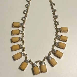 J.Crew Statement Necklace – Neutral Cream Beads & Crystals Collar